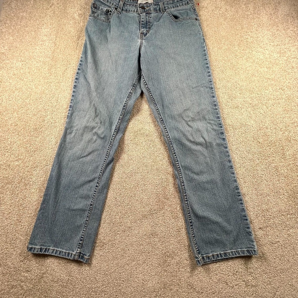 Signature Levi Strauss & Co. Straight Jeans Women 10 Short Blue Stretch Mid Rise